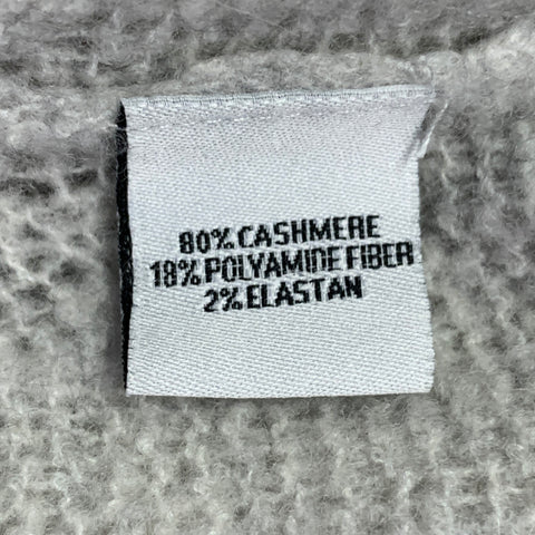 JARBO Size 0 Grey Cashmere Blend Oversized Open Knit Crew Neck Pullover