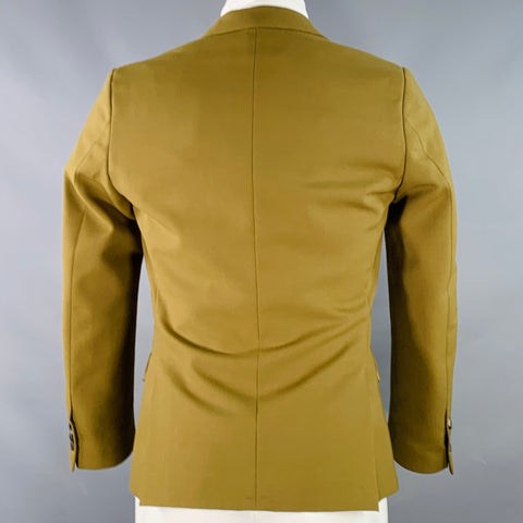 DRIES VAN NOTEN Size 36 Khaki Polyester Wool Single Breasted Sport Coat