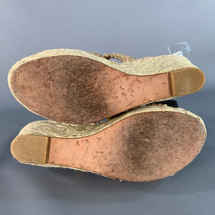 STUART WEITZMAN Size 7 Beige Natural Metallic Espadrille Sandals