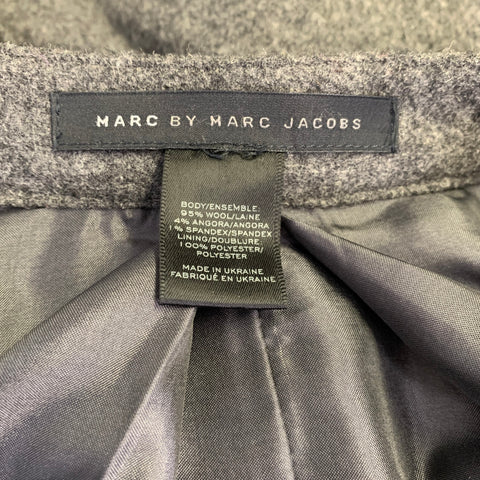 MARC by MARC JACOBS Size 8 Grey Wool A-Line Knee-Length Skirt