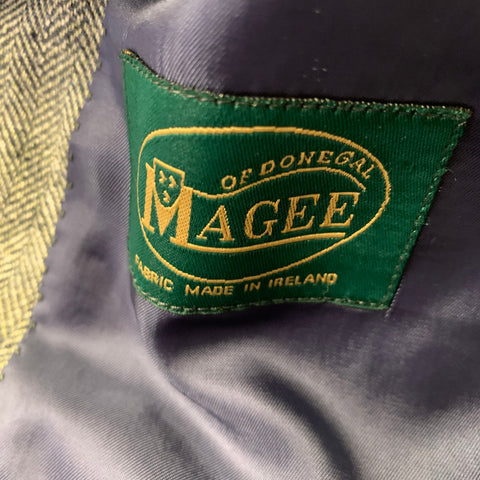SUIT SUPPLY Chest Size 40 Green Olive Herringbone Silk Linen Sport Coat