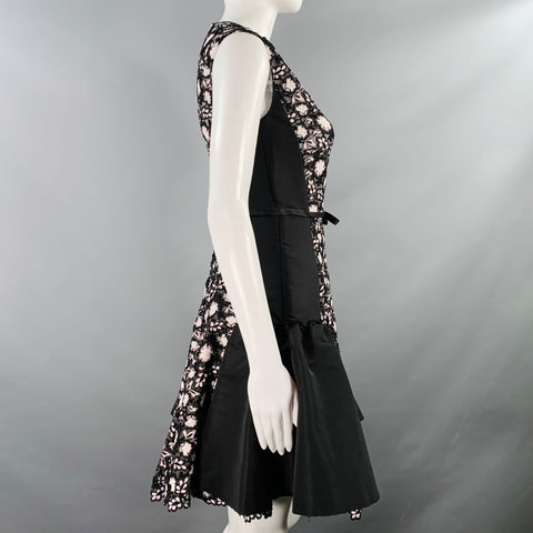 Robe de cocktail GIAMBATTISTA VALLI taille XS en soie mélangée noire et blanche