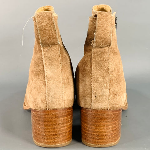 RAG & BONE Size 9 Camel Suede Stacked Heel Chelsea Ankle Boots