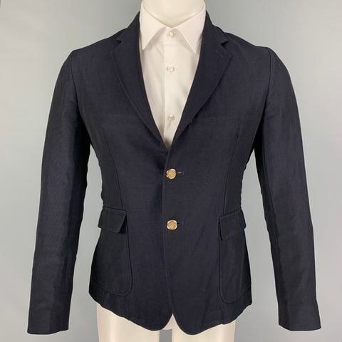 BAND OF OUTSIDERS Taille 38 Manteau de sport en coton et lin bleu marine