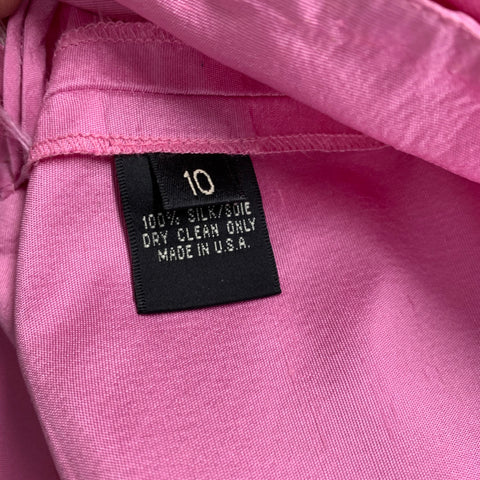 RALPH LAUREN Size 10 Pink Silk Cropped Dress Pants