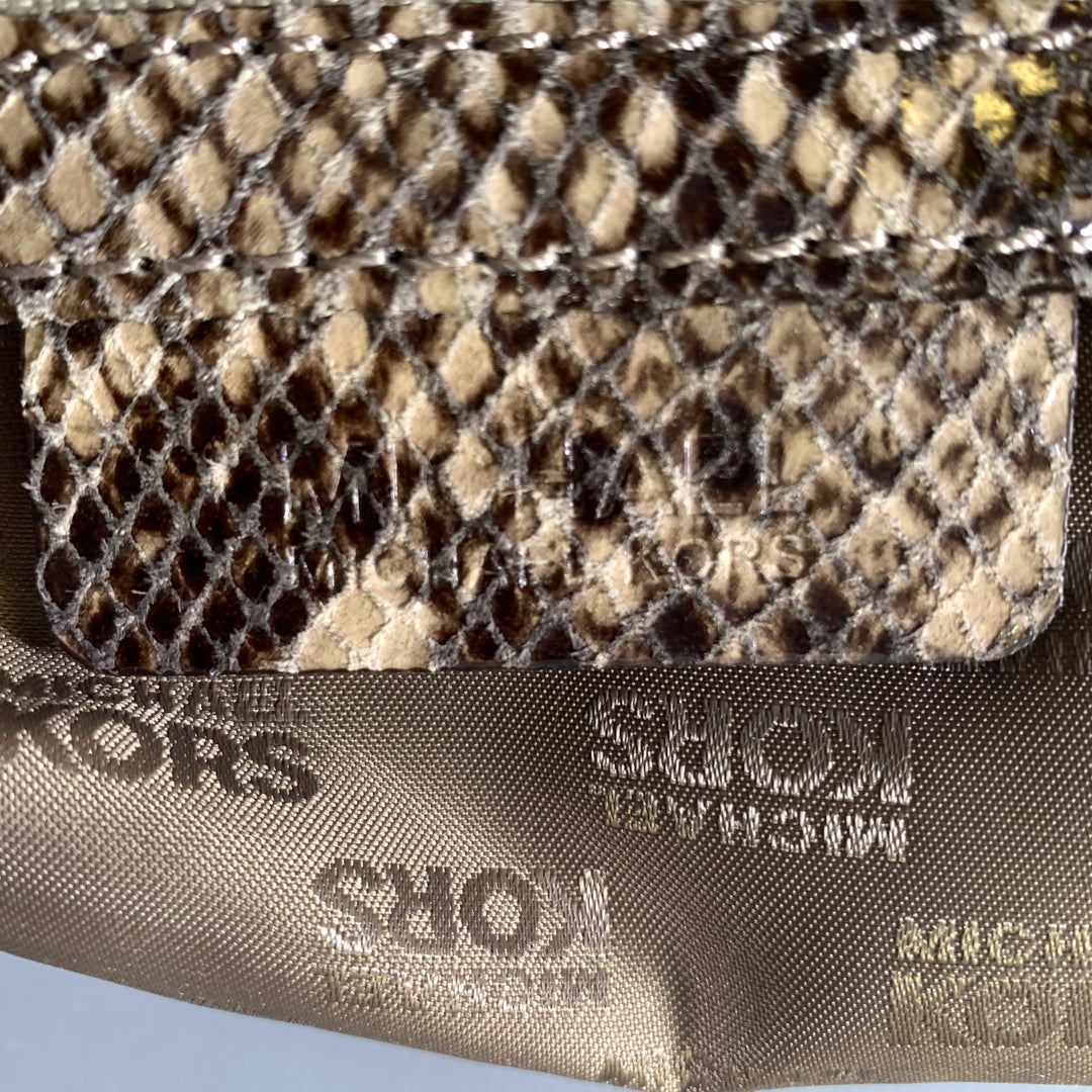 MICHAEL KORS Tan Brown Snakeskin Clutch Bags
