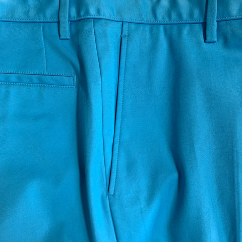CALVIN KLEIN Size 34 Blue Cotton Blend Tapered Zip Fly Dress Pants