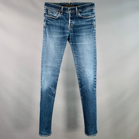 TOM FORD Size 30 Blue Cotton Blend Straight Button Fly Jeans