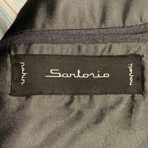 SARTORIO Size 44 Regular Grey Pinstripe Wool Notch Lapel Suit