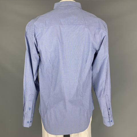 SERGIO DAVILA Size XXL Blue Plaid Cotton Button Up Long Sleeve Shirt