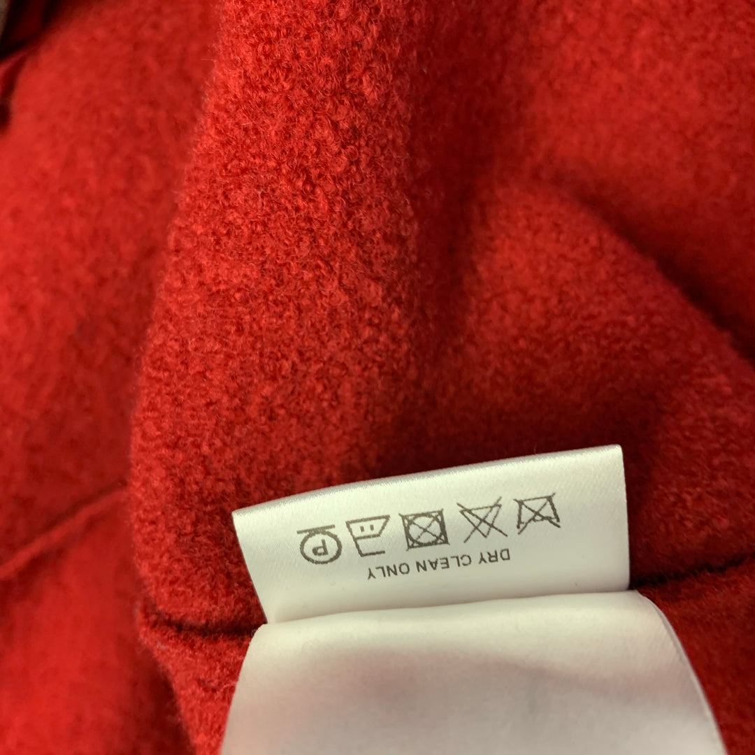 PORTS 1961 Size 0 Burgundy Gold Wool Textured Collarless Coat