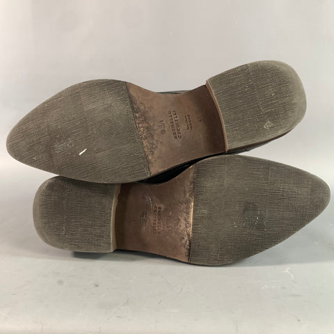 BRUNELLO CUCINELLI Size 10 Silver Leather Beaded Slip On Flats