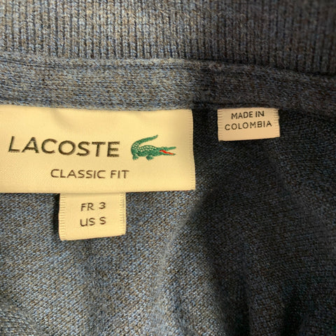LACOSTE Size S Navy Cotton Half Placket Polo
