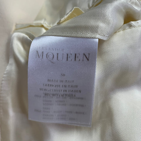 ALEXANDER MCQUEEN Size 40 Beige Wool Single Breasted Sport Coat