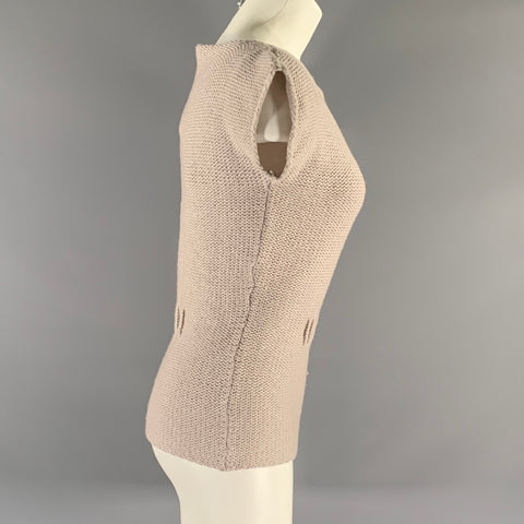 EMPORIO ARMANI Size 2 Tan Metallic Wool Polyamide Tunic Casual Top