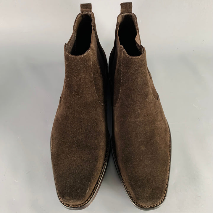 CALVIN KLEIN Size 9.5 -Miller- Brown Suede Pull On Chelsea Boots