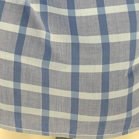 TED BAKER Size S Blue Light Blue Plaid Cotton One Pocket Long Sleeve Shirt