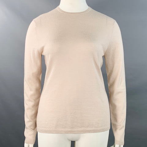NEIMAN MARCUS Size XL Beige Cashmere Long Sleeve Pullover