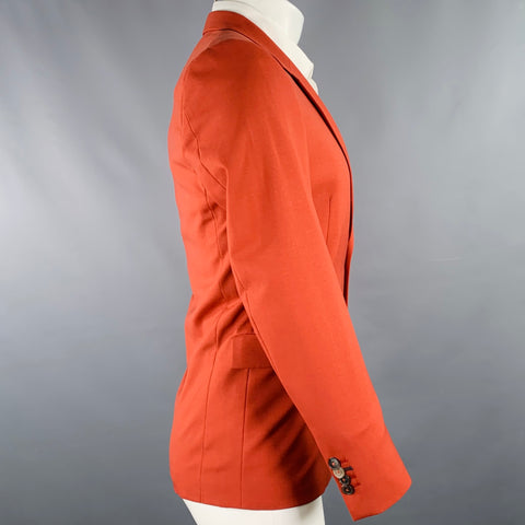 PAUL SMITH Veste de sport droite en laine marron brique, taille 38