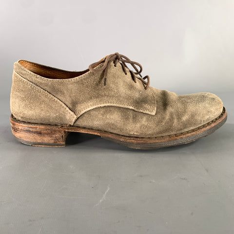 FLORENTINI + BAKER Eternity 706 Derby Size 8.5 Grey Khaki Leather Derby Lace Up Shoes