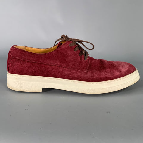 GUCCI Size 9 Burgundy Leather Lace Up Lace Up Shoes
