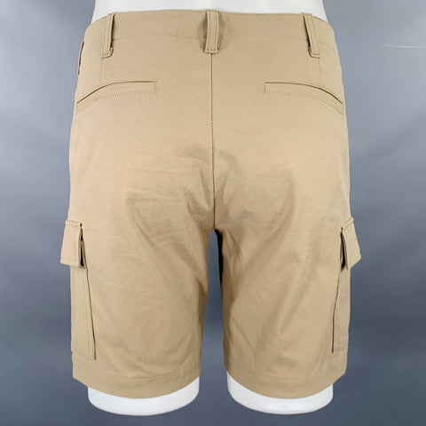 THEORY Size 30 Khaki Twill Cotton Blend Zip Fly Shorts