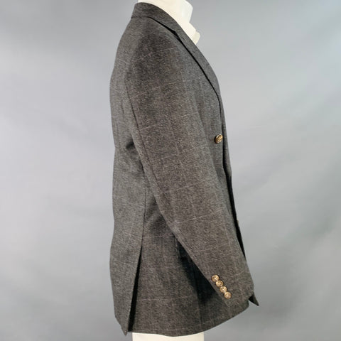 RALPH LAUREN Size 38 Regular Black Nailhead Wool Sport Coat