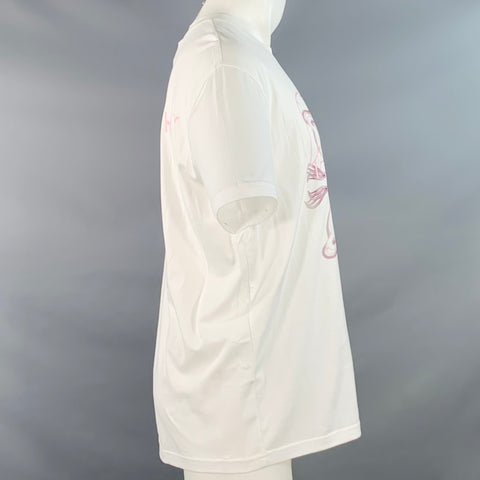 GIVENCHY 2020 Size M Lunar New Year White Pink Rat Print Cotton Crew Neck T-shirt