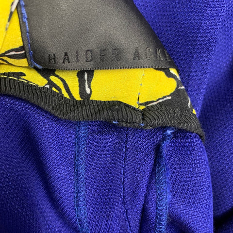 HAIDER ACKERMANN Size 32 Blue Yellow Black Wool Blend Button Fly Casual Pants