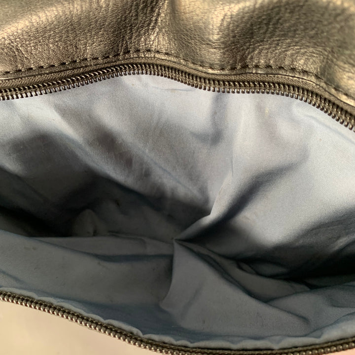 TUMI Black Leather Overnight Bag