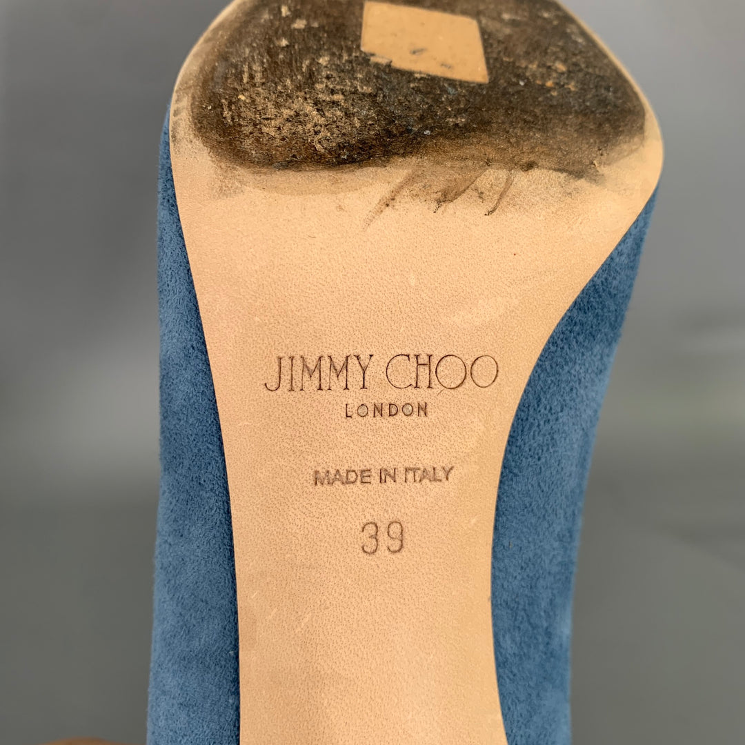 JIMMY CHOO Size 9 Blue Suede J0001474039 Suede Pumps