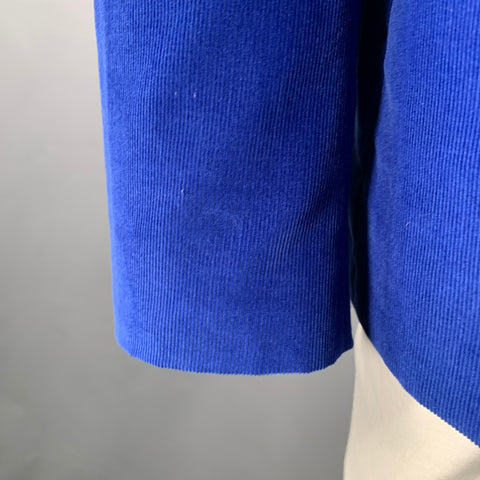 PAUL SMITH Size 42 Blue Corduroy Cotton Notch Lapel Sport Coat