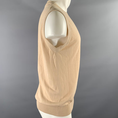 DIOR Size M Beige Wool Blend Crew-Neck Tank Top