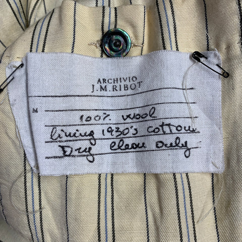 ARCHIVIO J.M.RIBOT Size M Black Wool Twill Single Breasted Buttoned Jacket
