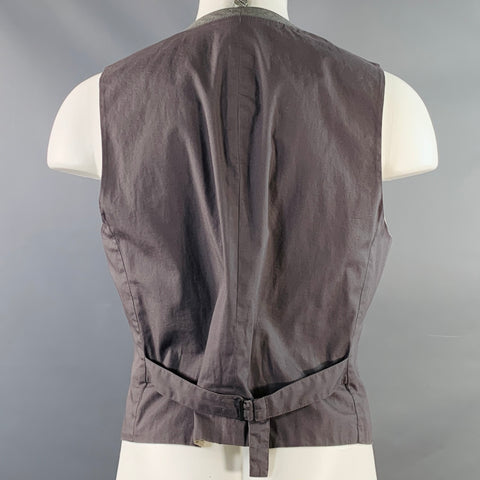 JOHN VARVATOS STAR USA Gilet en coton rayé anthracite gris Taille 40