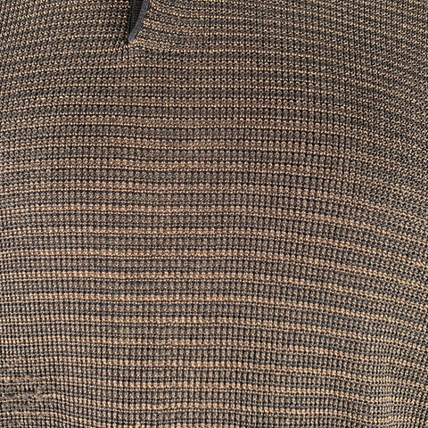 JHANE BARNES Taille XL Polo Rayé Gris Beige en Soie Mélangée