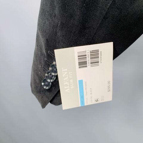 ALFANI Size 40 Black Velvet Cotton Single Breasted Sport Coat