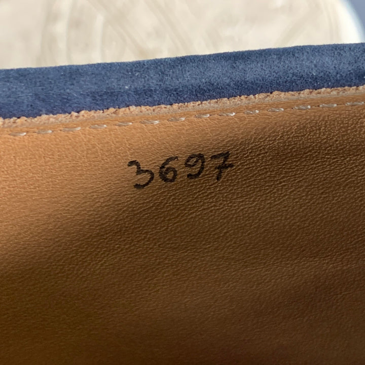 BERLUTI Size 10.5 Blue Suede Ankle Chukka Boots