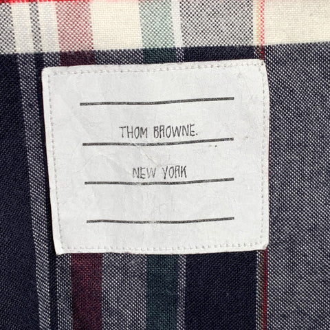 THOM BROWNE Size XS Multi-Color Plaid Cotton One Pocket Long Sleeve Shirt