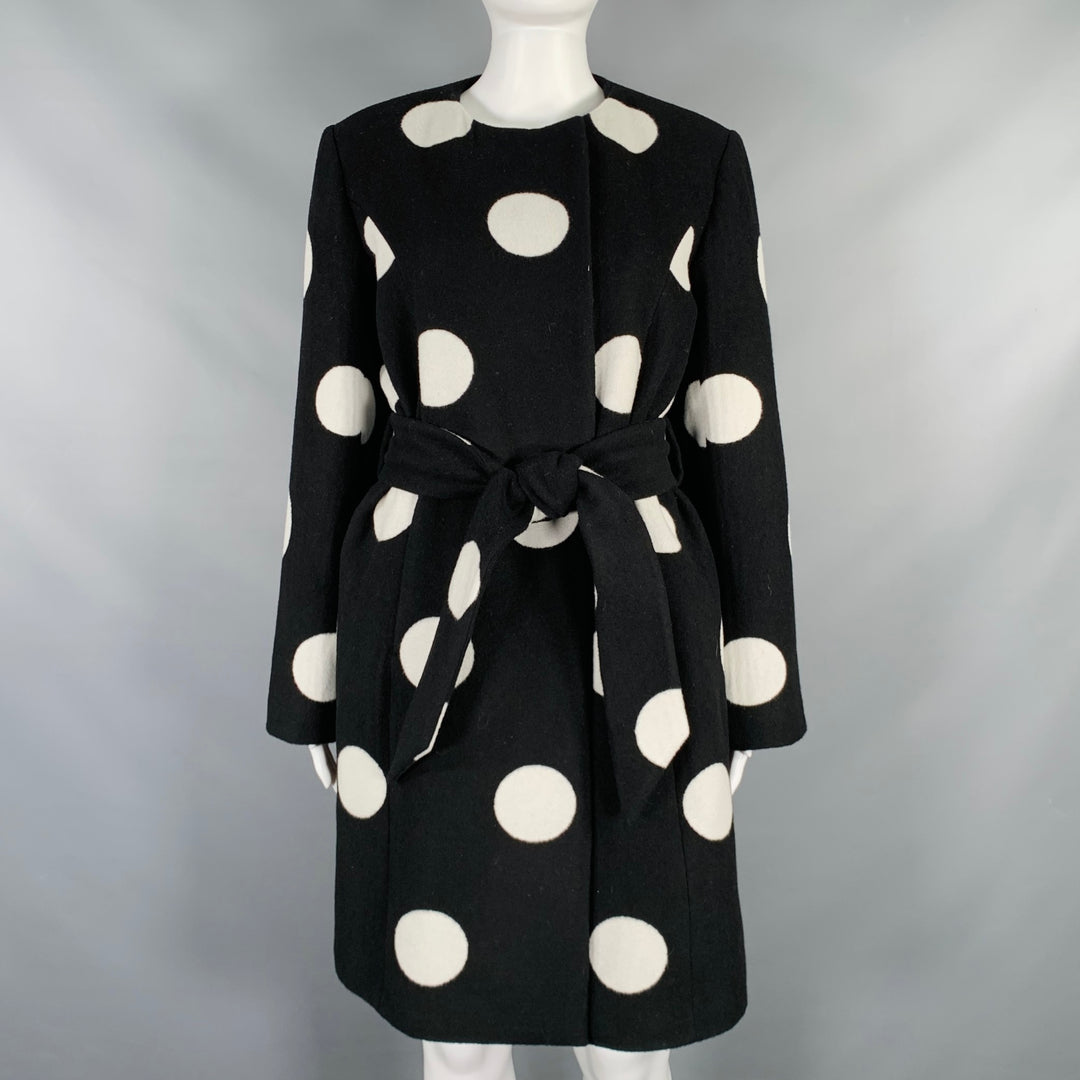 KATE SPADE Size S Black White Wool Blend Polka Dot Collarless Coat – Sui  Generis Designer Consignment