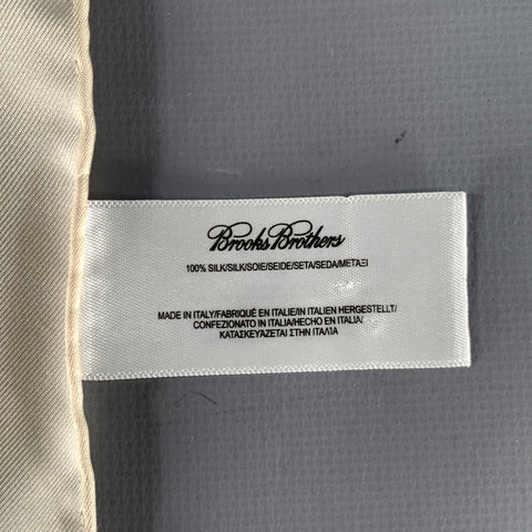 BROOKS BROTHERS Cream Solid Silk Pocket Square