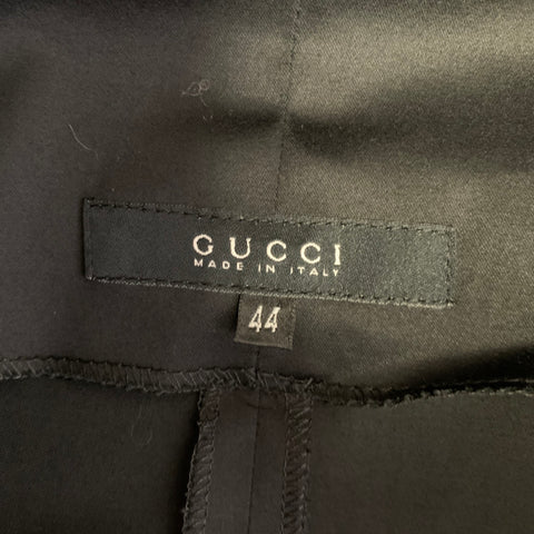 GUCCI Size L Black Cotton Blend Fitted Below Knee Skirt
