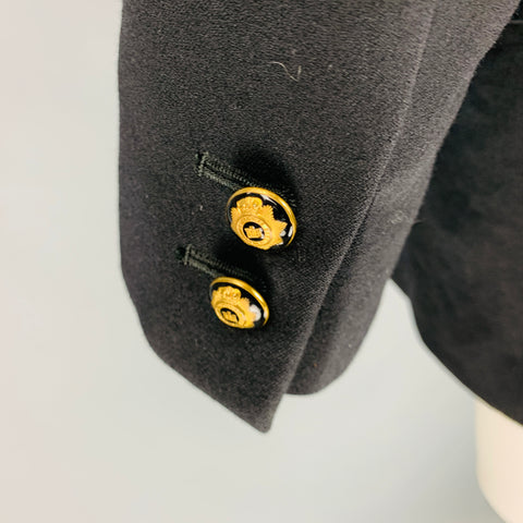 GIANNI VERSACE Size 40 Black Wool Single Breasted Jacket
