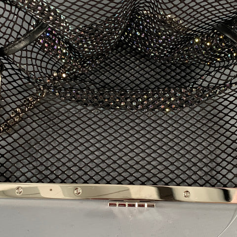 SAINT LAURENT Black Silver Crystal Evening Handbag
