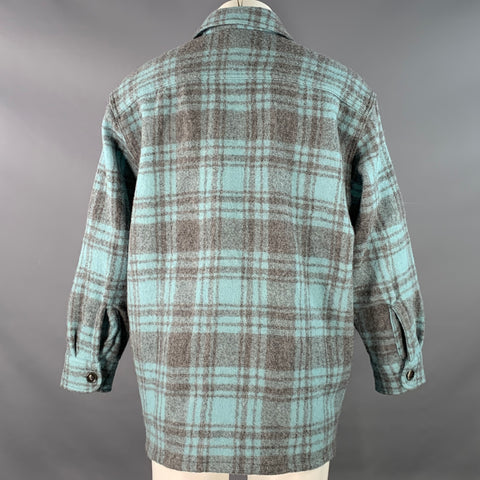 Veste chemise oversize AMI by ALEXANDRE MATTIUSSI Taille XS Carreaux bleu-gris