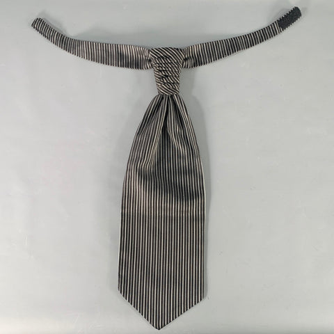 CARLO PIGNATELLI Black Silver Stripe Tie