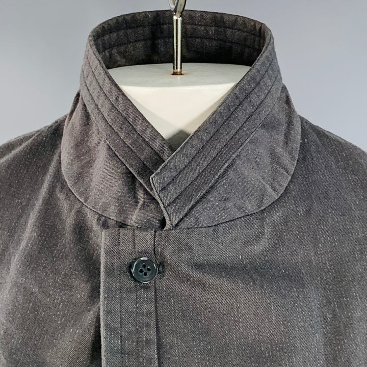 COMME des GARCONS SHIRT Size L Charcoal Grey Cotton Blend Twill Notch Lapel Jacket