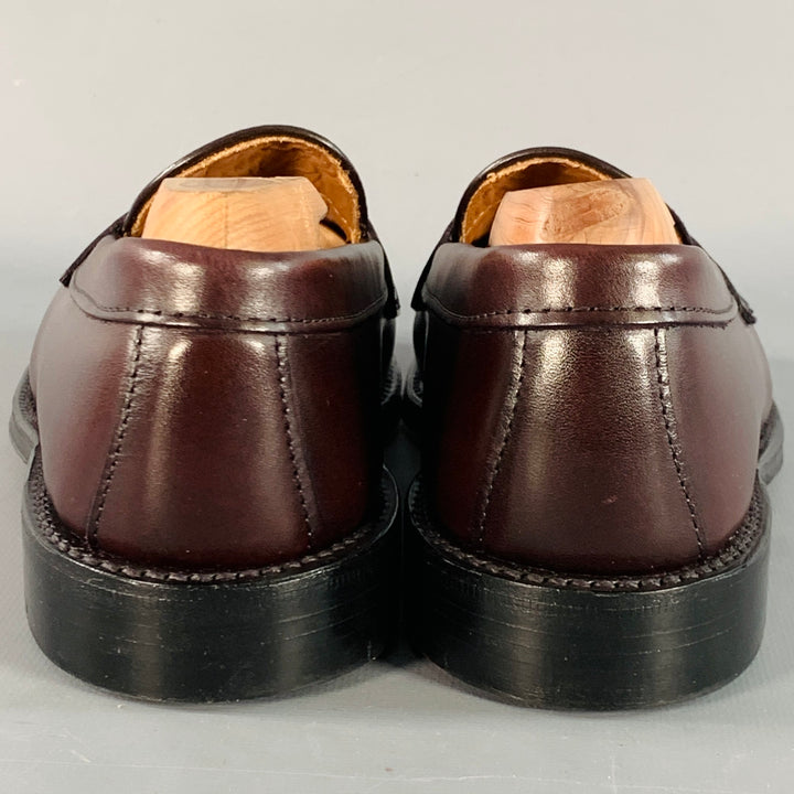 ALDEN Size 7 Burgundy Calfskin Leather Handsewn Penny Loafer