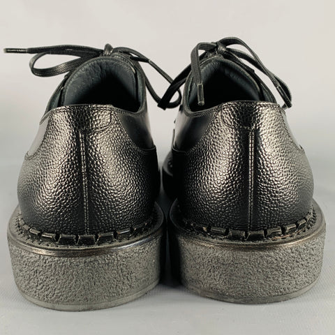 DIOR HOMME Size 10 Black Leather Creeper Lace-Up Shoes