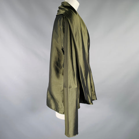 HAIDER ACKERMANN Size 8 Olive Green Rayon Jacket